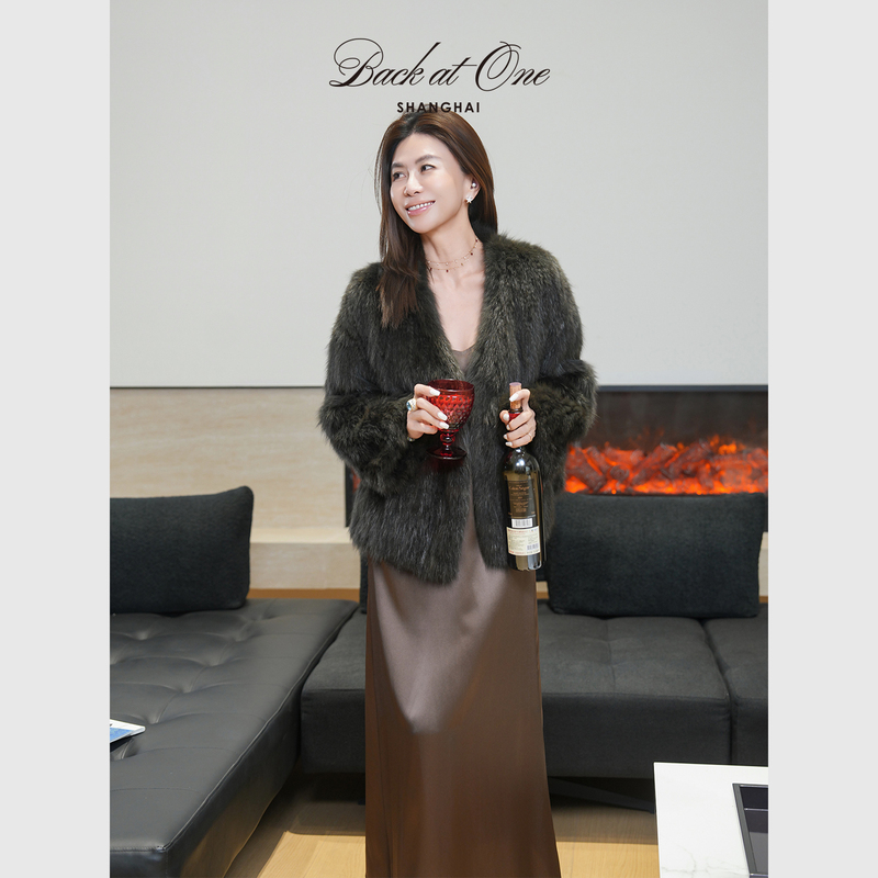 Backatone "Zhenyu/Ink-Colored Sky" Warm Mink Fur Coat High-End Fashionable Women's Style Backatone "Zhenyu/Ink-Colored Sky" Warm Mink Fur Coat High-End Fashionable Women's Style