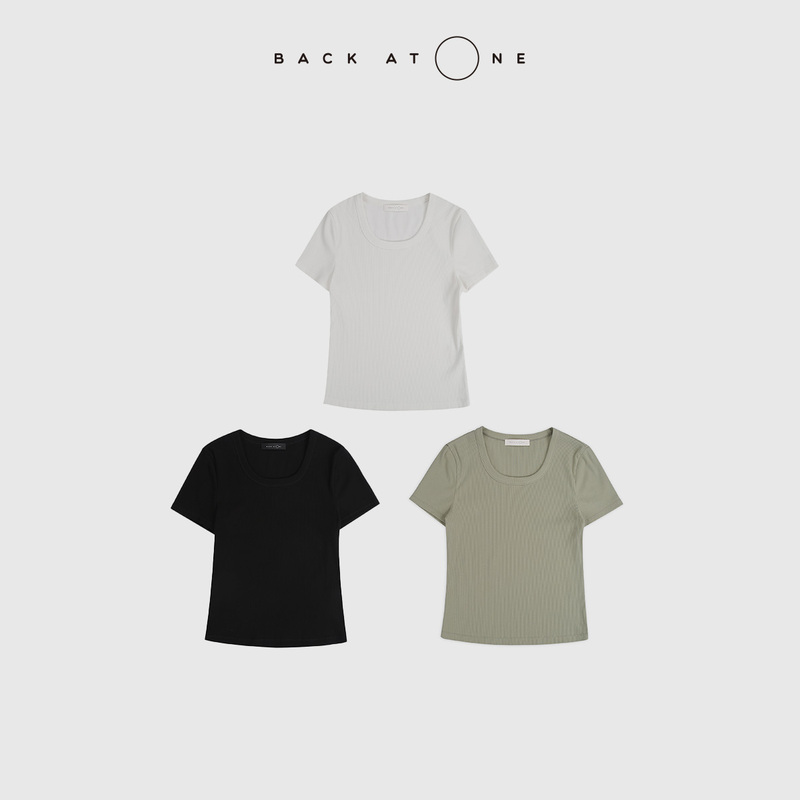 Backatone "Facial Mask t Series" Fashionable and Versatile, Stylish and Tight-Fitting Large U-Neck T-Shirt Bfs-1Ba057B-K