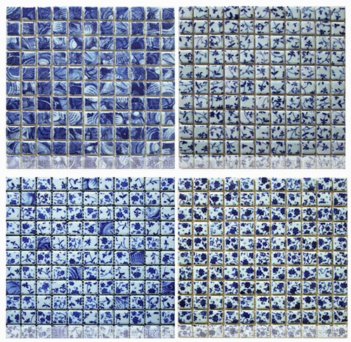 Керамическая печь становится мозаичной синей и белой современной минималистской сельской фоновой стеной гостиной туалетная кухня плитка плитка