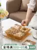 Glass dried fruit plate with lid Four-grid snack plate Candy plate Light luxury creative New Year Fruit plate Nut plate box