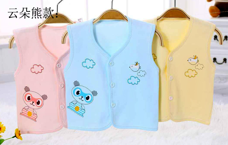 New baby vest vest mùa xuân và mùa thu bông chàng trai và cô gái ấm vest sơ sinh bé mùa hè áo khoác mỏng