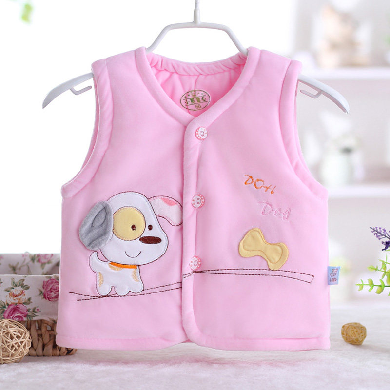 Baby vest Autumn and winter thick newborn horse clip warm infant waistband Baby vest Men's and women's children's tops
