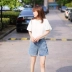 Ansheng Xiaomei 2020 hè mới giặt denim thoải mái quần jeans hoang dã quần short nóng - Quần jean Quần jean