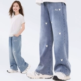 Летние штаны, детские джинсы, шелковая летняя одежда, подходит для подростков, свободный прямой крой, детская одежда