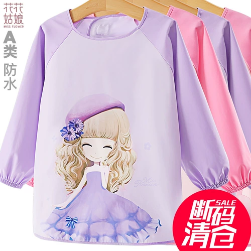 Детский нагрудник, водонепроницаемый фартук, художественный лонгслив для еды, анти-грязь, сзади на завязках