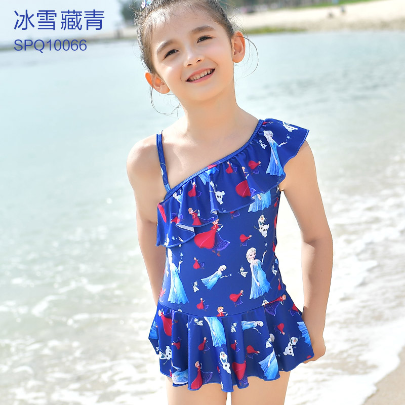 Cô gái áo tắm Disney Little Girl công chúa Dresses Big Boy sinh viên mùa hè Xiêm khô nhanh trẻ em đồ bơi