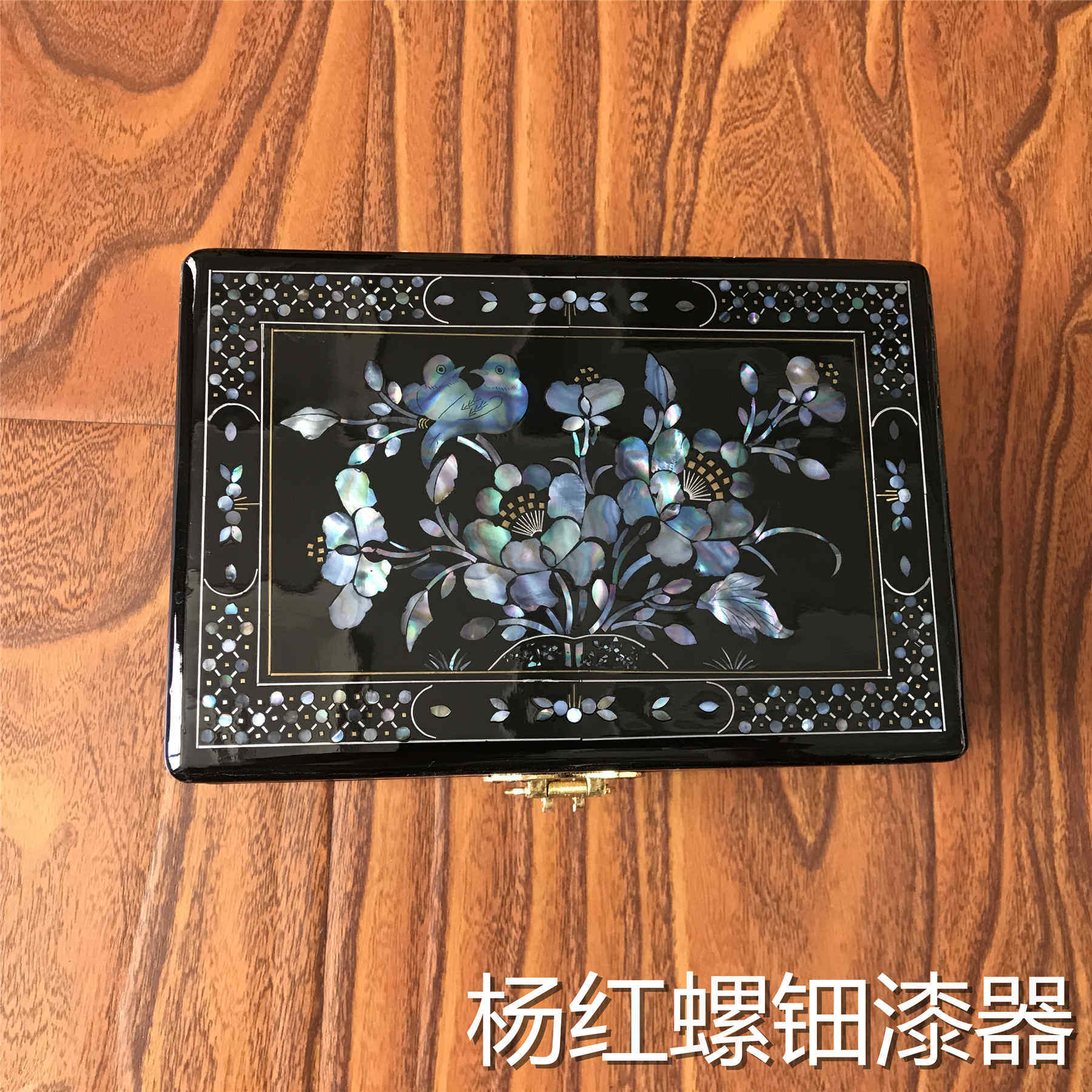 18cm jewelry box gift cigar box key baby tooth box luodian lacquer shell inlay wedding gift