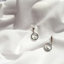 S925 silver pin INS wind asymmetrical earrings ultra shiny 100 lap temperament small semi-circular zircons E44