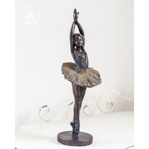 American style Nordic teenage copper made old bedroom living room home decoration retro ballet girl fitting