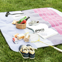 Original single anti-damp cushion outdoor portable thickened waterproof large suburban travel travel striped Flannel Pink Purple Picnic Mat