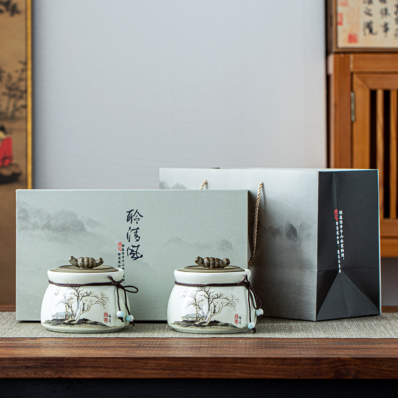 Tea can packaging box empty gift box medium universal custom white tea black tea Biluochun Longjing green tea