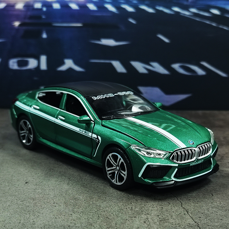 Alloy Metal Car Model Sports Car Bmw M8 Simulation Sedan 8 Series Children's Toy Car Six-Door Luxury Car for Boys