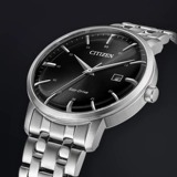 Флагманский магазин West Rail City Light Kinetic Energy, простой водонепроницаемый бизнес -Leisure Steel Student Gift с мужскими часами BM7460