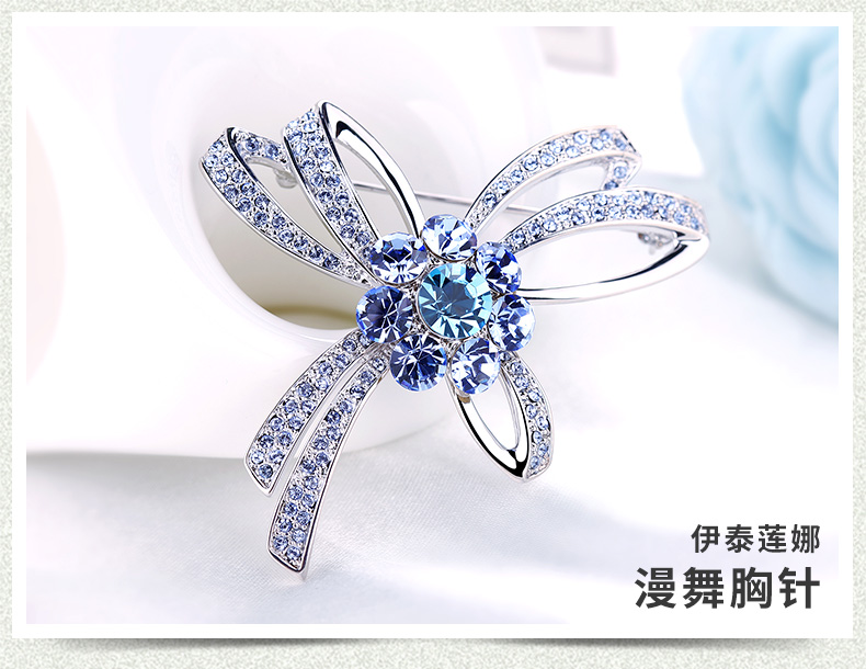 Italina phù hợp với trâm nữ đồ trang sức đơn giản retro trâm pin khóa với các yếu tố swarovski