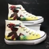 Tùy chỉnh Marvel Spider-Man Chung Giày vũ trụ song song Trợ giúp cao Vẽ bằng tay Graffiti Captain America Canvas Canvas - Plimsolls