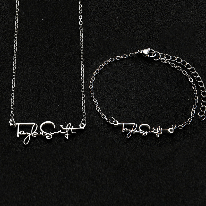 Taylor Swift Name Necklace Bracelet Stainless Steel Material Birthday Gift Taylor Swift Name Necklace Bracelet Stainless Steel Material Birthday Gift