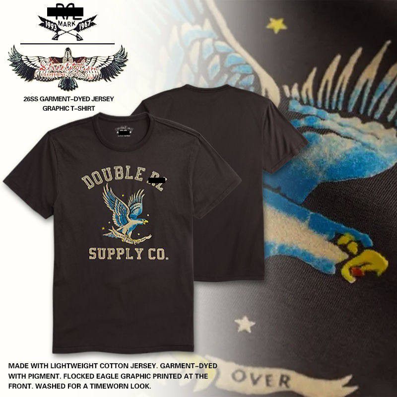 Sold Out! Only One Batch! Rxx Plain Knit Flocking Print American Eagle American Cotton Vintage Short Sleeves!