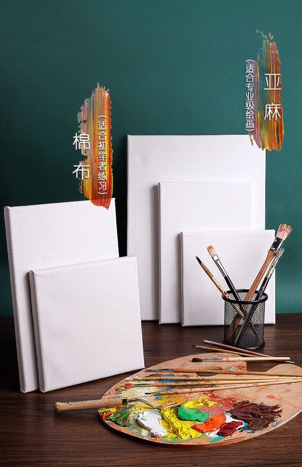 Blank round oil painting frame graffiti cotton linen drawing board canvas wholesale acrylic gouache painting inner frame custom outer frame