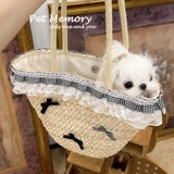 Оригинальная плетеная соломенная сумка для выхода на улицу, Южная Корея, кружевное платье, французский стиль