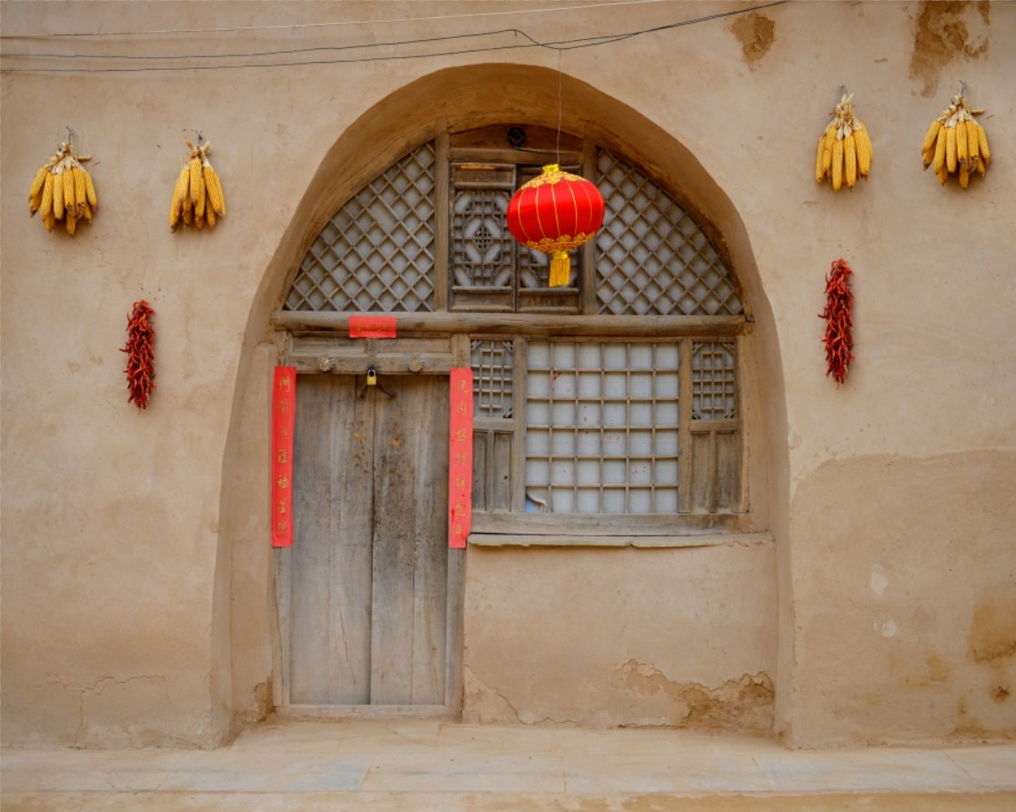 Anchor Internet celebrity eating and broadcasting video shooting Kuaishou studio photography Taobao live broadcast background cloth retro rural earthen house