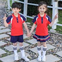 New kindergarten Garden clothes summer childrens school uniforms custom Shenzhen summer cotton primary and secondary school students class uniforms English style
