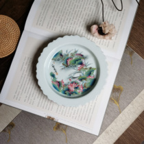 Morning rain and twilight High-end pastel woodcut woodcut hand-carved pot bearing A Lu Liansheng