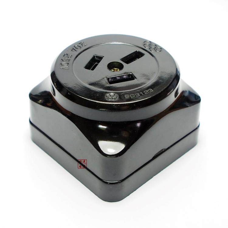 WJA-1320A3P 20A 250V three-flat surface mount socket bakelite wiring GB three-flat high-power wiring block