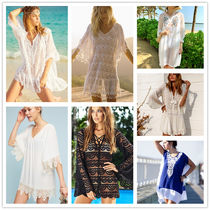 New Chiffon lace beach coat wrap dress shawl seaside holiday sunscreen bikini blouse swimsuit outer match