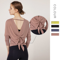 lulu original loose yoga suit long sleeve t-shirt women butterfly back quick-drying sports top running fitness suit autumn and winter