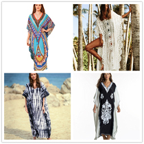 New loose large size meat cover thin extended beach skirt Swimsuit Outer jacket Vacation sunscreen coat Blouse robe