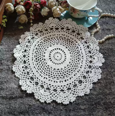 Foreign trade exports to Europe and the United States white pure cotton handmade crochet placemat plate mat vase mat special offer