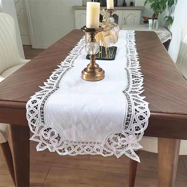 Foreign trade Export European and American white pure cotton handmade Bathyme Table Flag Tea Towel Decorative Towels-Taobao