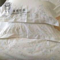 Small capital mood foreign trade exports to Europe and the United States White pure cotton handmade color embroidery three-piece set of sheets pillowcase special offer