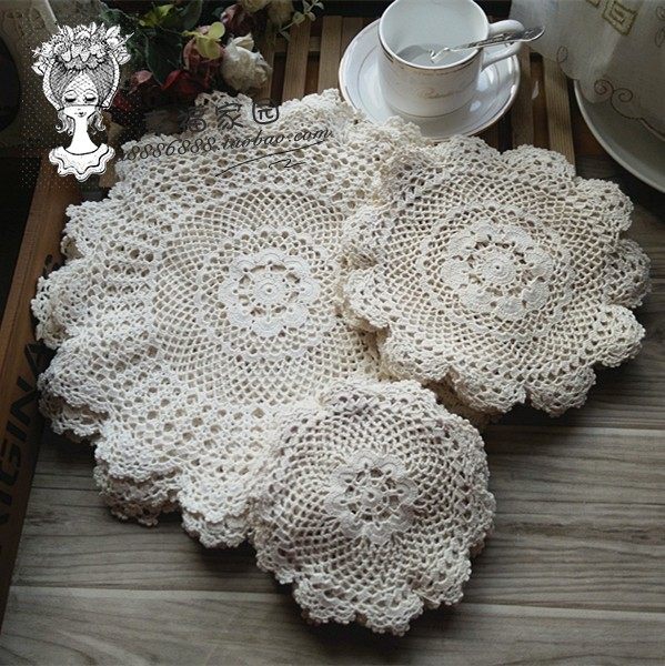 Foreign Trade Outlet European And European Pure Cotton Natural Color Fine Line Boutique Handmade Crochet Cup Cushion Disc Mat Vase Pad Special Price