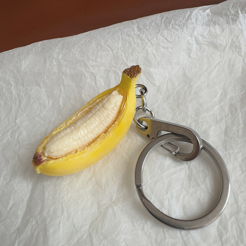 No More Stress! Try Lying Flat! Creative Handmade Banana Boat Healing Pendant Keychain Student Backpack Decoration No More Stress! Try Lying Flat! Creative Handmade Banana Boat Healing Pendant Keychain Student Backpack Decoration
