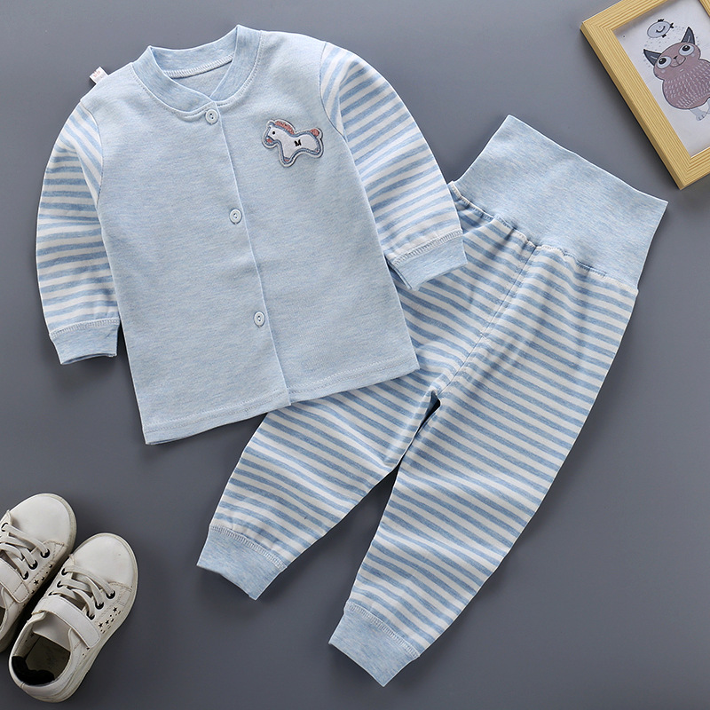 Children Color Cotton Autumn Clothing Sanitary Pants Suit Baby Autumn Winter Underwear pants male and female children High waist and belted pants pure cotton Home clothes