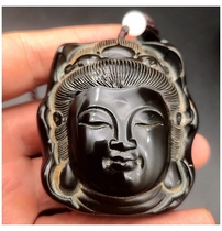 Horn Guanyin handlebar piece swinging piece pendant natural solid imitation ancient corner sculpted mens choreography