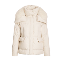 ELLASSAY autumn and winter new style fox fur collar white goose down warm and thickened short down jacket for women