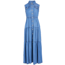 (Same style as Tong Yao) ELLASSAY 24 summer new style 100% Lyocell denim cake dress for women