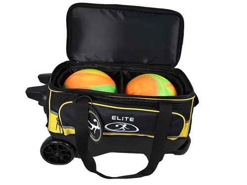 New Elite Elite 1680 bánh xe lớn đôi bóng xe đẩy túi Bowling Bag Bowling Bag ~ bạc đen 	bộ bowling đa năng	