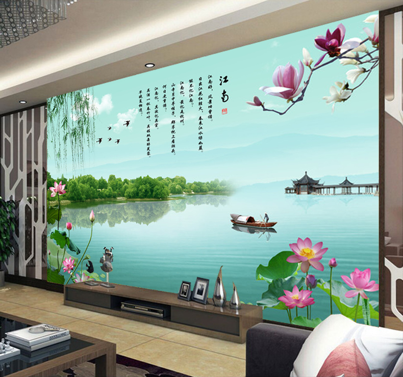 ׿��ɭ�޷�3d�޷�ǽ��ɽˮ��ֽ