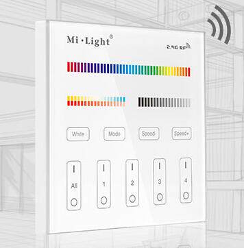 Hot sale MiLeage glass panel RGB RGBW smart 86 LED dimmer can be divided into 4 groups of individual control