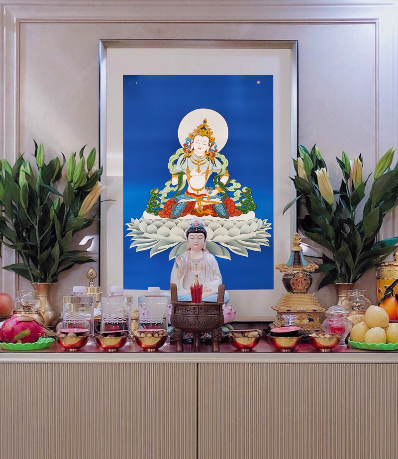 Tibet pure hand painted Donka painting Nepal Donka tea room Background wall decoration painting Mineral pigments King Kong Sa