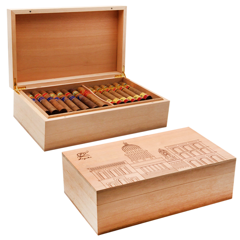  Lafuli Cigar Box Spanish Cedar Wood Solid Wood Aging Box Cigar Cabinet Snow Storage Aging Box