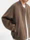 Black Zeming Men's Bark Wrinkle Textured Baseball Collar Jacket 2025 Autumn New Korean Style Commuting Loose Jacket