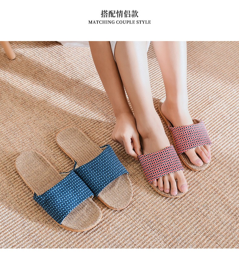 Dép lanh nam mùa hè nhà nam chống trượt mềm mại trong nhà đế dày bốn mùa dép nam mùa hè và dép nữ mùa hè nhà - Trang chủ dép đi trong nhà đẹp