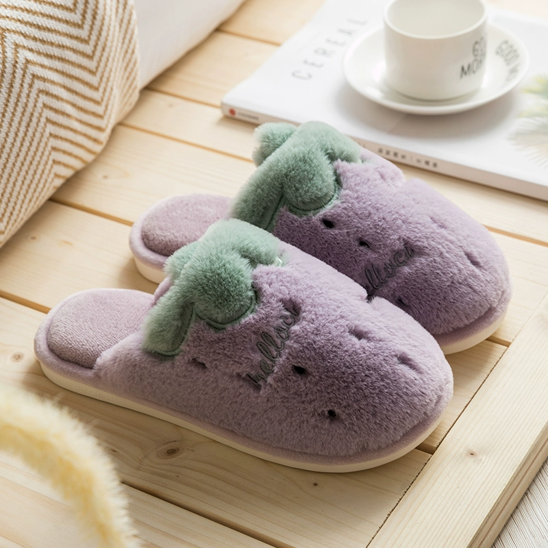 Nữ dép bông dễ thương plush nhà trong nhà mùa đông nam vài trượt ấm mùa đông Bà tháng giày nhà 