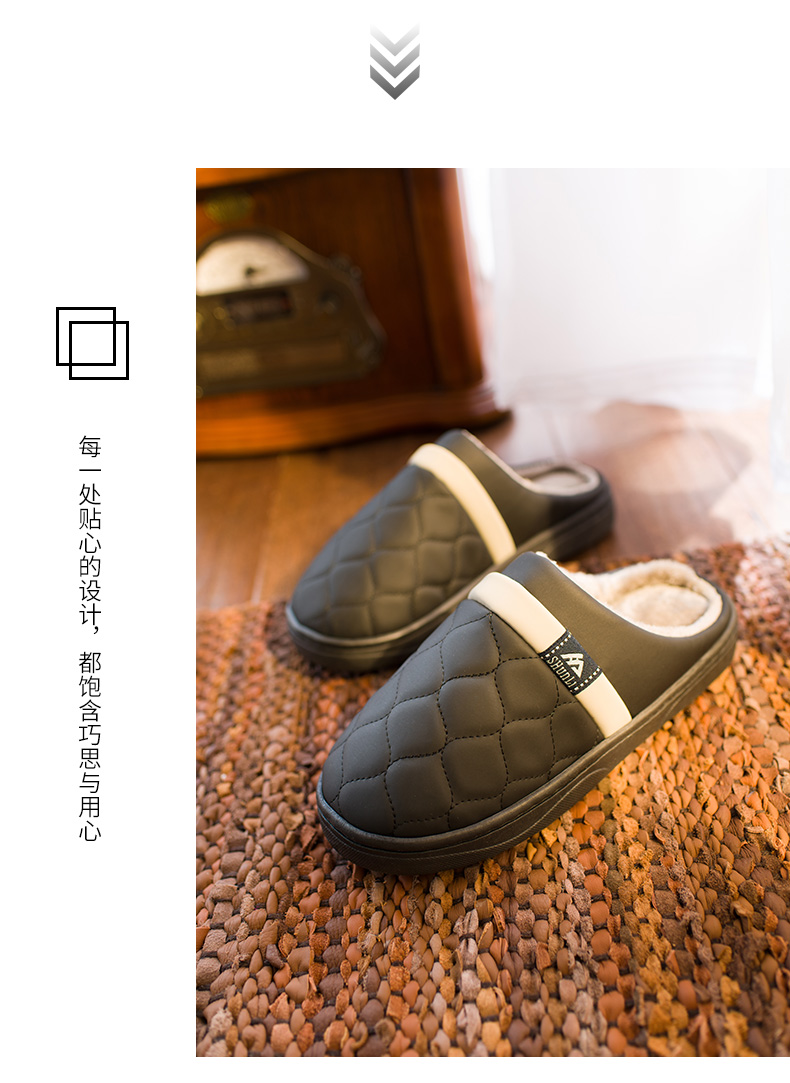 Dép cotton nữ không thấm nước nam dày đế nhà mùa đông trong nhà cặp vợ chồng ấm nhà lông da dép mùa đông dép đi trong nhà hình thú