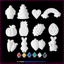 Painted Plaster Dolls Colored Ploy Toys Children Handcrafted Puzzle Kindergarten Fine Art Creative Painting Ceramic Animal Graffiti