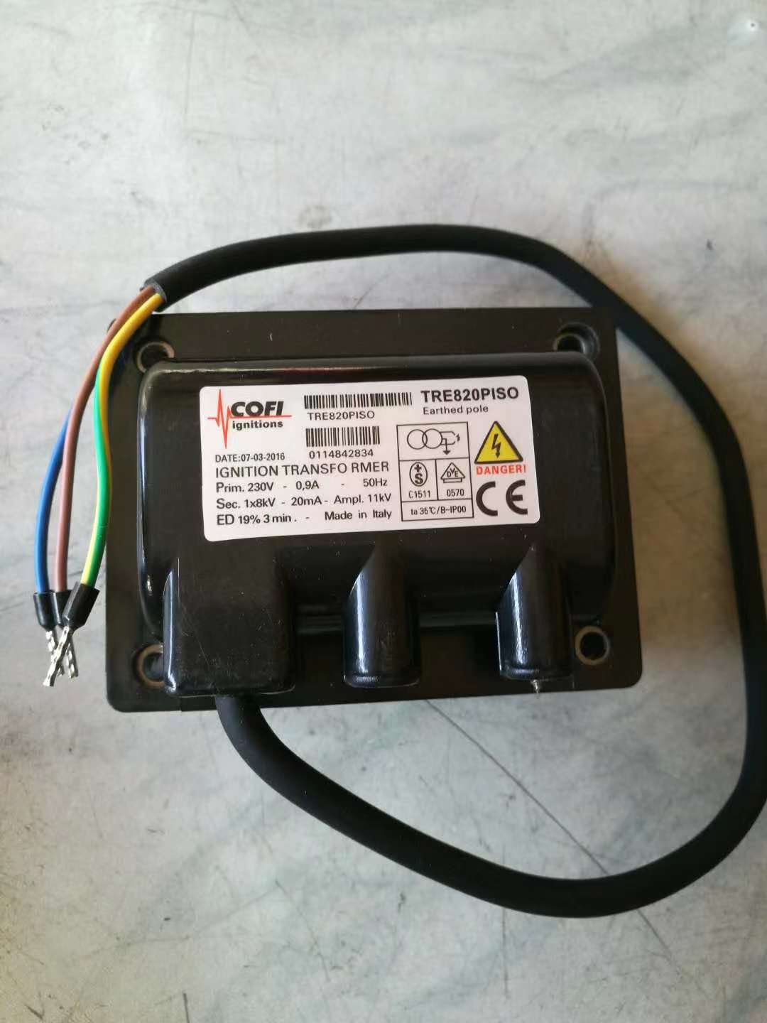 COFI ignition high voltage package TRE820PISO burner ignition transformer Unipolar ignition high voltage package(4 wires)